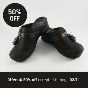 Dansko Shandi Black Nubuck Leather Mule | 6.5 (37)